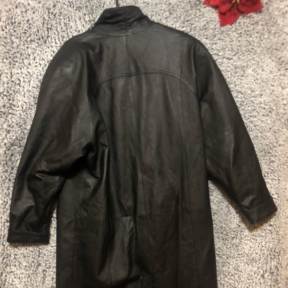 - Women’s Full Length Genuine Black Leather  Coat Size M - Picture 5 of 14